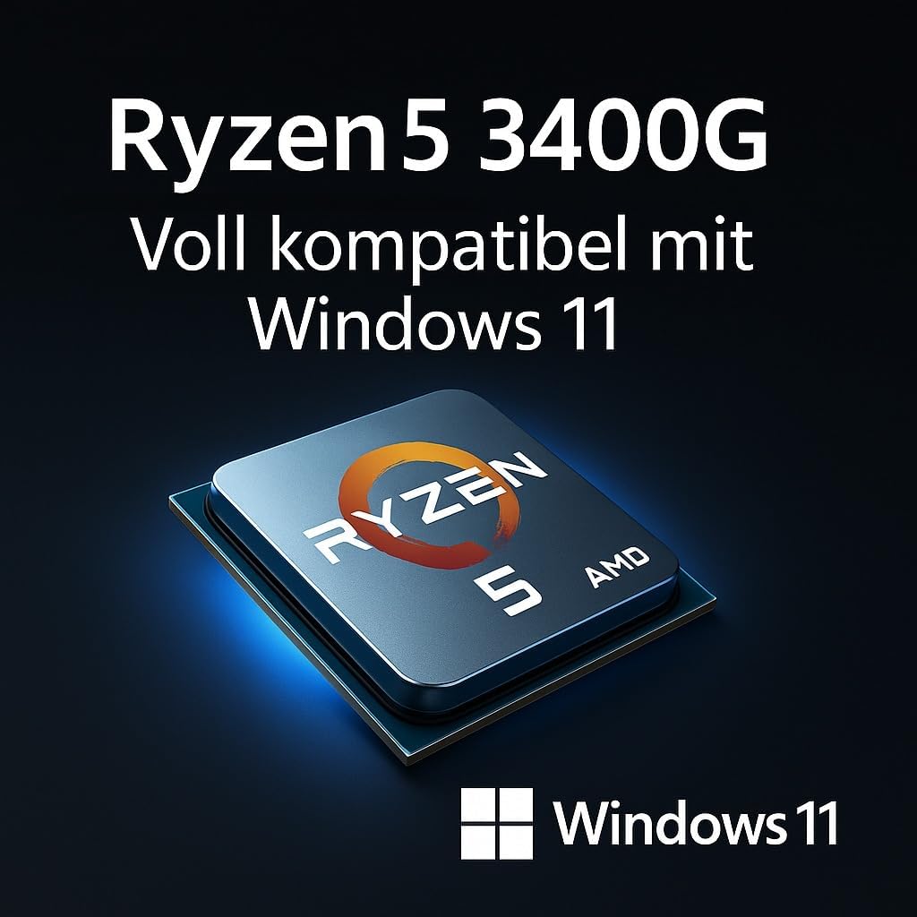 Basic Gaming PC AMD Ryzen 5 3400G 8 Threads 4.20Ghz 16 GB DDR4 512 GB SSD AMD Radeon RX Vega 11 Graphics 4K HDMI DX12 Windows 11 WLAN Gamer PC Computer #7370