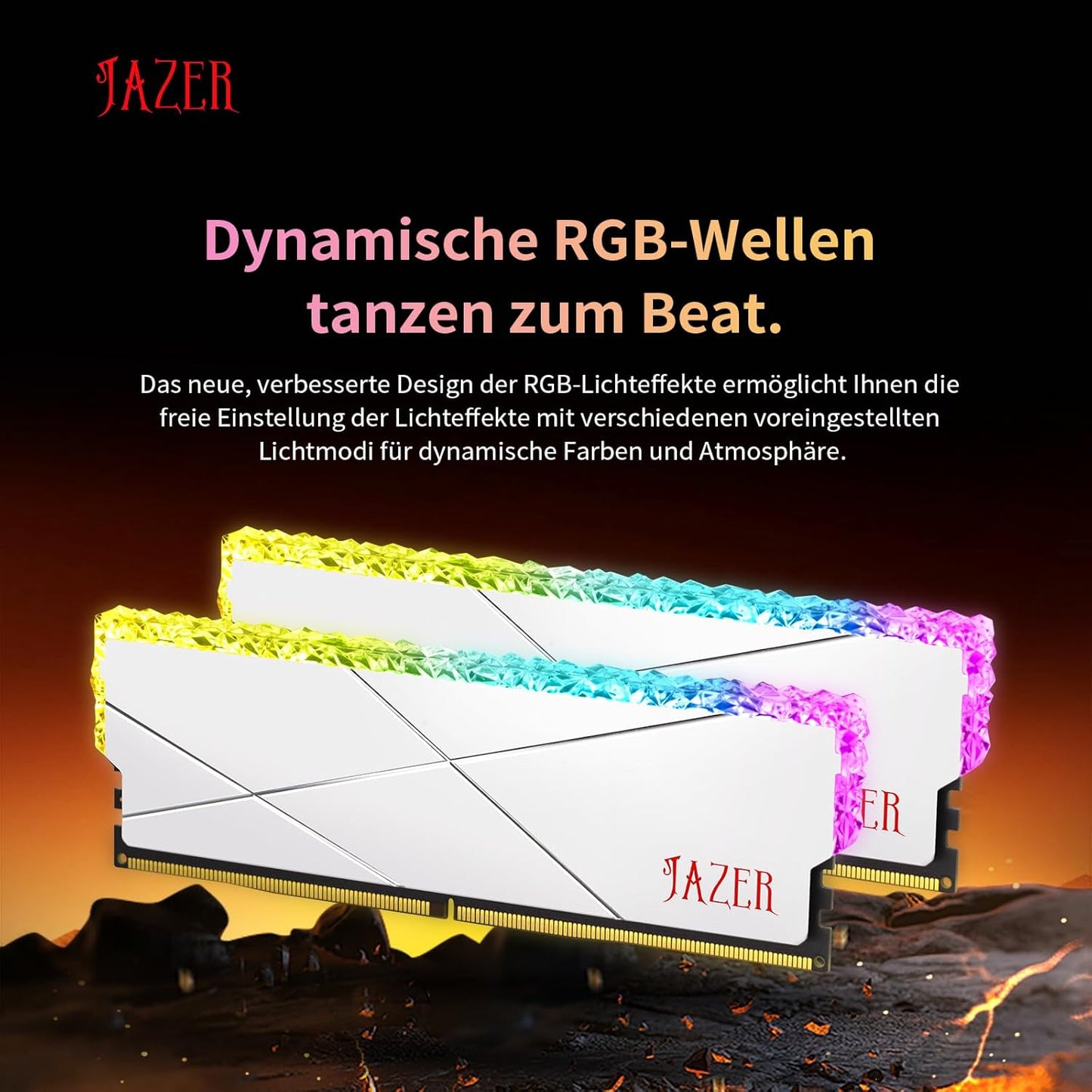 RAM DDR5 32GB Kit(16Gb X 2) RGB 6400Mhz, DRAM 288-Pin UDIMM Desktop Memory, Hochleistungs Gaming-Arbeitsspeicher Für XMP 3.0/Expo,Cl38, 1.25V