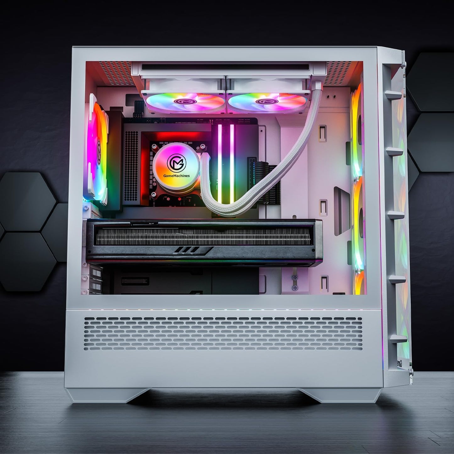 Gamemachines Storm Snow Edition - Gaming PC - Intel® Core™ I7 14700KF - Wasserkühlung - NVIDIA Geforce RTX 5060 Ti - 1000GB M.2 SSD - 32GB RGB DDR4 - WLAN - Windows 11 Pro