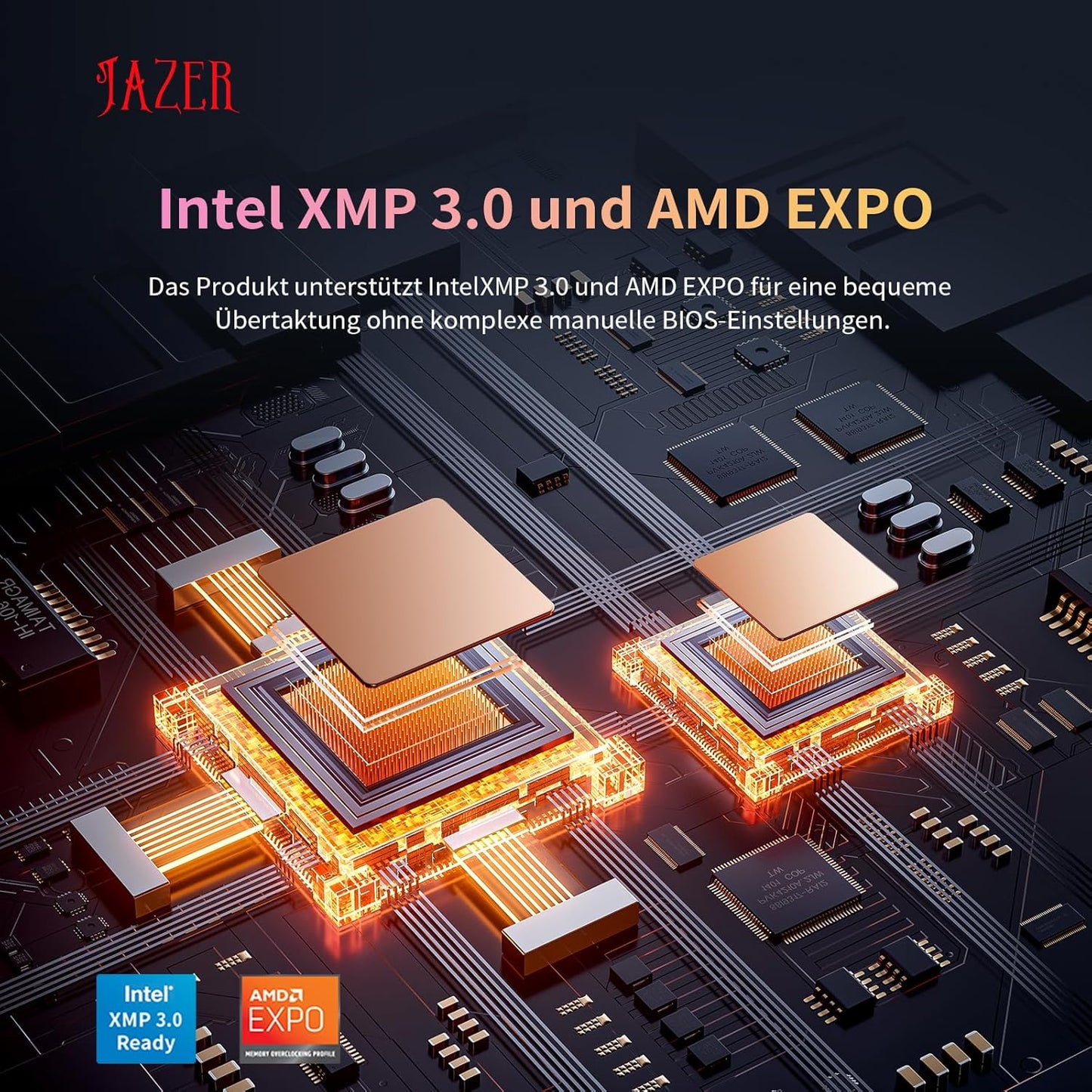 RAM DDR5 32GB Kit(16Gb X 2) RGB 6400Mhz, DRAM 288-Pin UDIMM Desktop Memory, Hochleistungs Gaming-Arbeitsspeicher Für XMP 3.0/Expo,Cl38, 1.25V