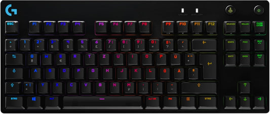 Logitech G PRO Mechanische Gaming-Tastatur – Portable Tenkeyless Design, Abnehmbares Micro-Usb-Kabel, GX Blue Clicky Switches, LIGHTSYNC RGB Backlit Keys, QWERTZ Deutsch, Pc,Mac - Schwarz