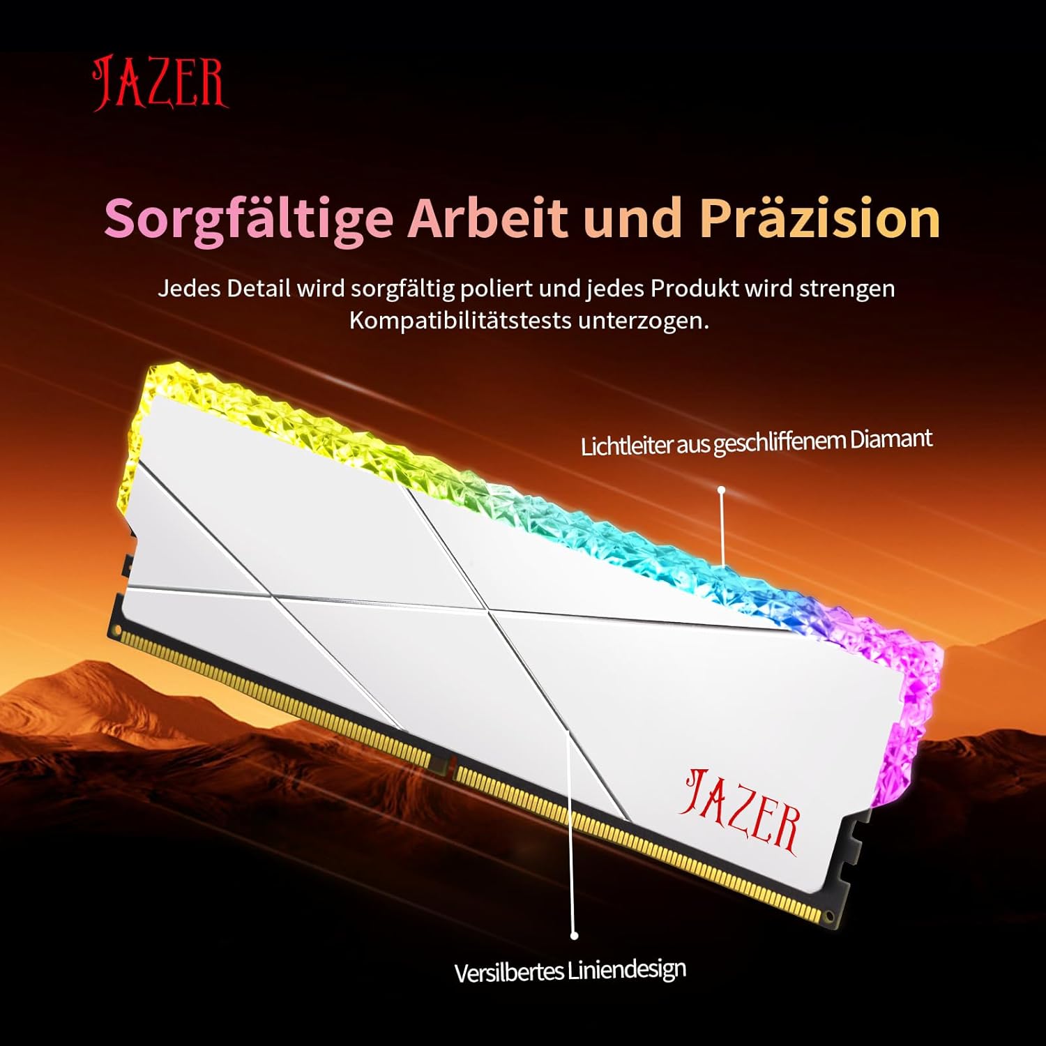 RAM DDR5 32GB Kit(16Gb X 2) RGB 6400Mhz, DRAM 288-Pin UDIMM Desktop Memory, Hochleistungs Gaming-Arbeitsspeicher Für XMP 3.0/Expo,Cl38, 1.25V